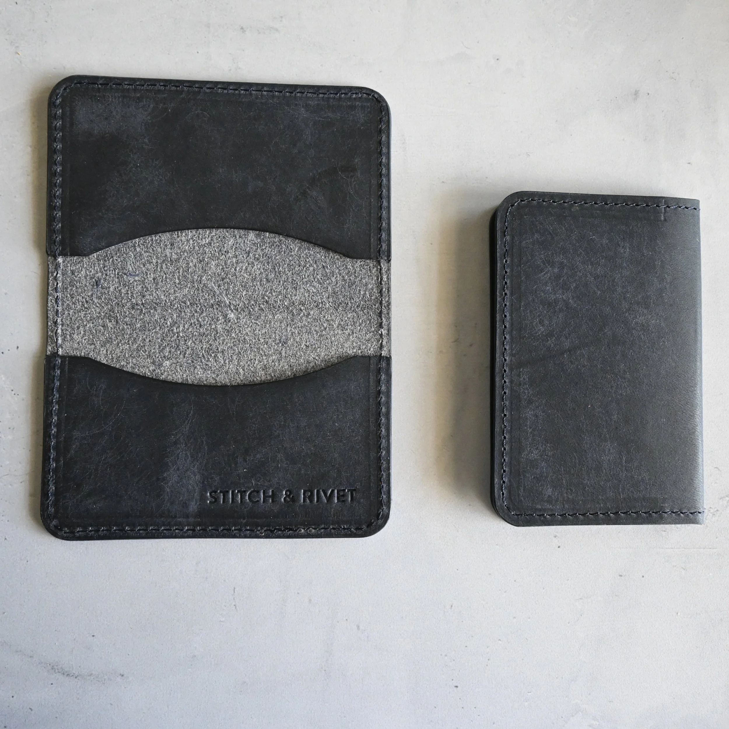 Handmade Leather Mini-Wallet Card Case With Personalization